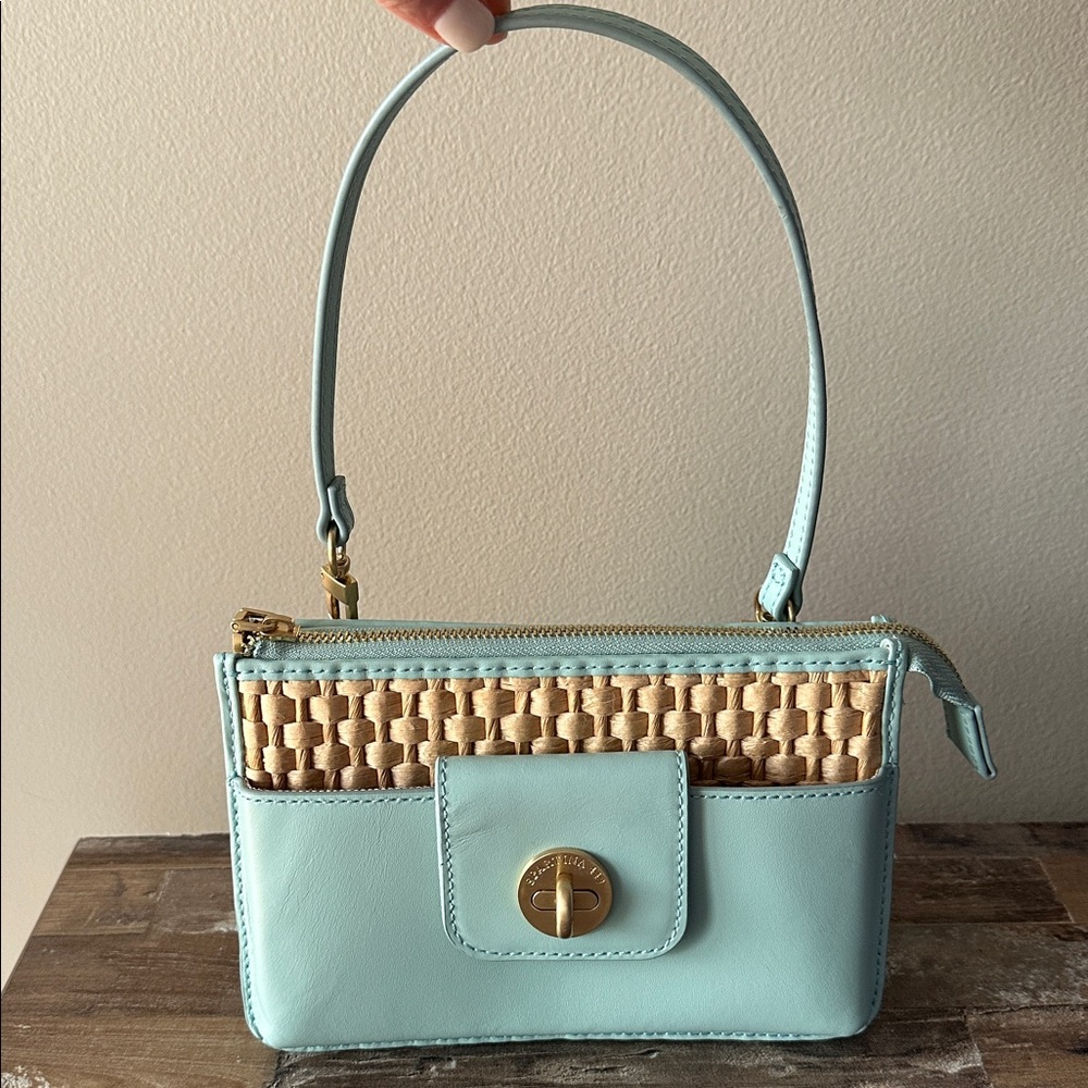 Spartina 449 Hipster Queenie Tropical Floral Sea Foam Clutch & Crossbody Bag - Picture 10 of 10